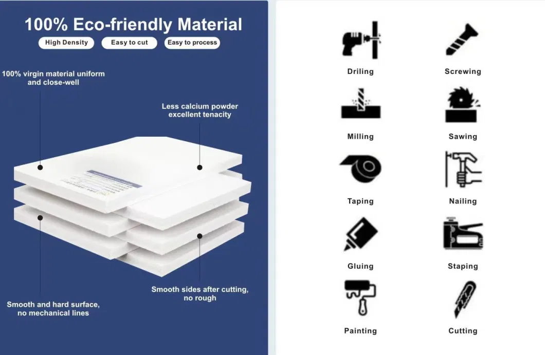 Sankeqi Furniture and Decoration Material PVC Celuka Board White PVC Foam Sheet